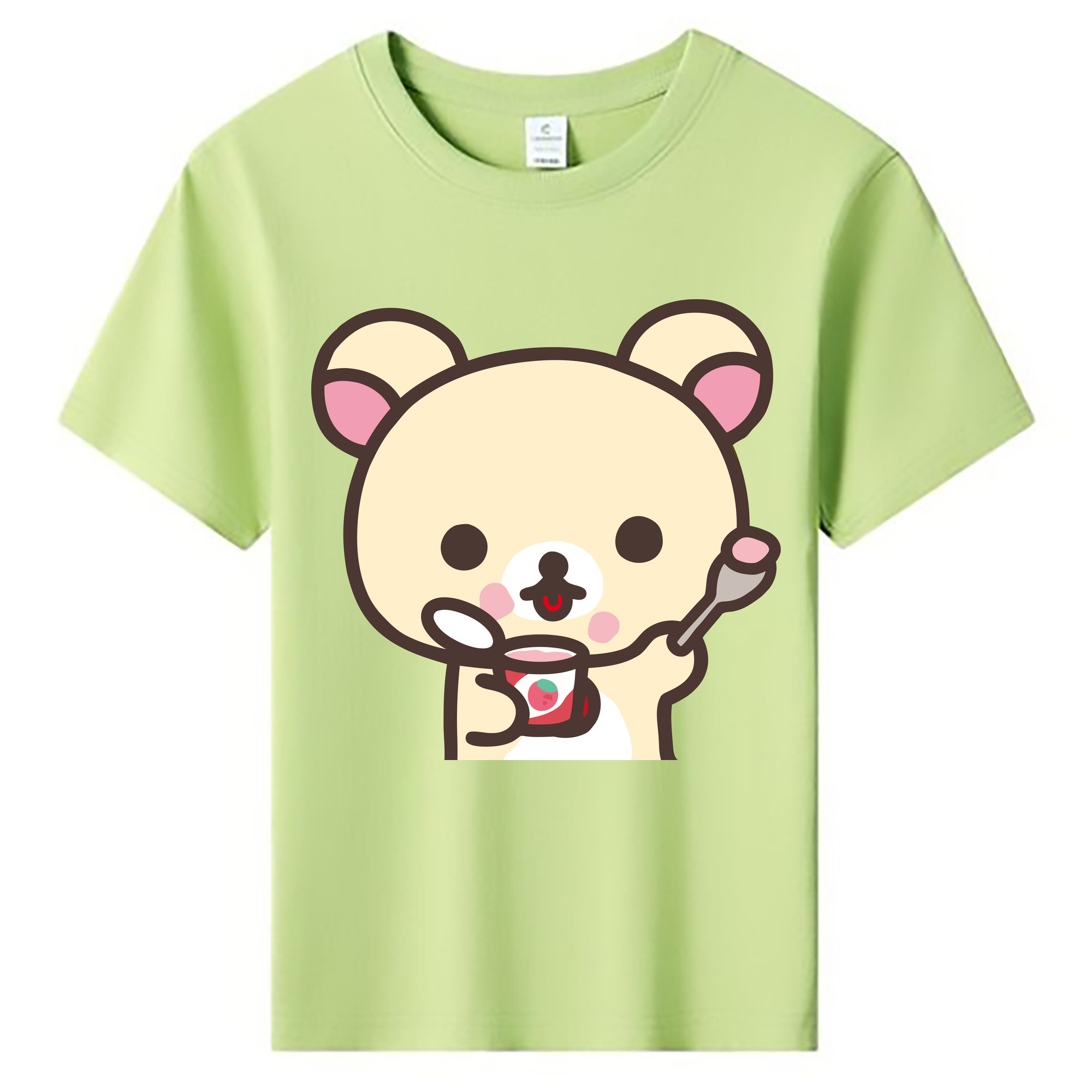（画像用） リラックマ リラックマ キイロイトリ Rilakkuma Korilakkuma Kiiroitori 綿100％キッズTシャツ（フロントプリント）